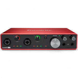 Focusrite Scarlett 8i6 USB Audio Interface (Generation 3) 8-in/6-out Front Angle