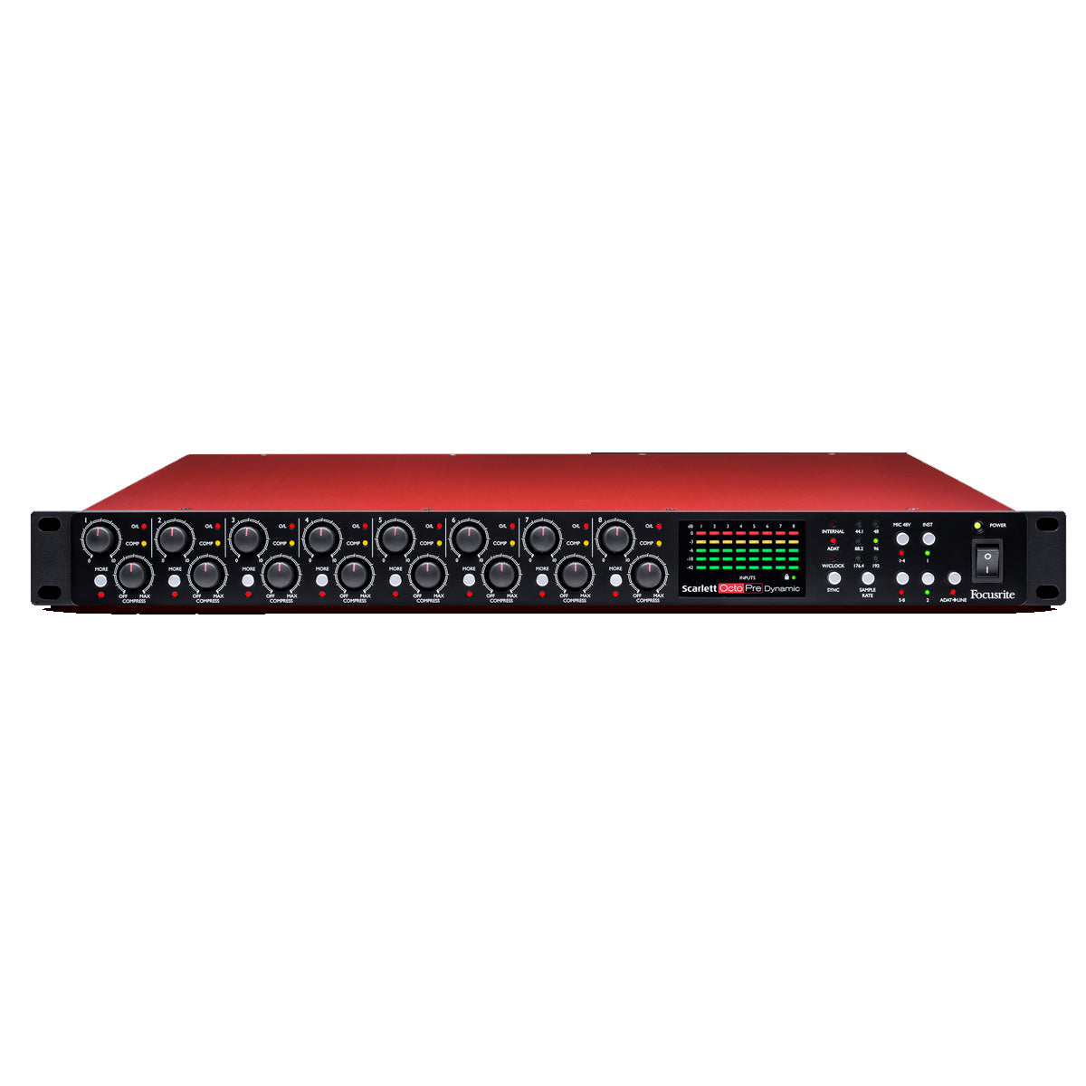 Focusrite Scarlett OctoPre Dynamic Audio Interface 8-Ch Mic Pre w/ AD/DA Conversion & Compression