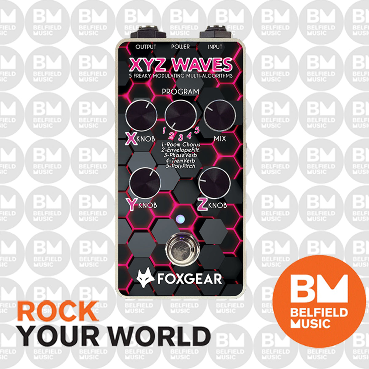Foxgear XYZ Waves 5Preset Digital Modulation Effects Pedal Belfield