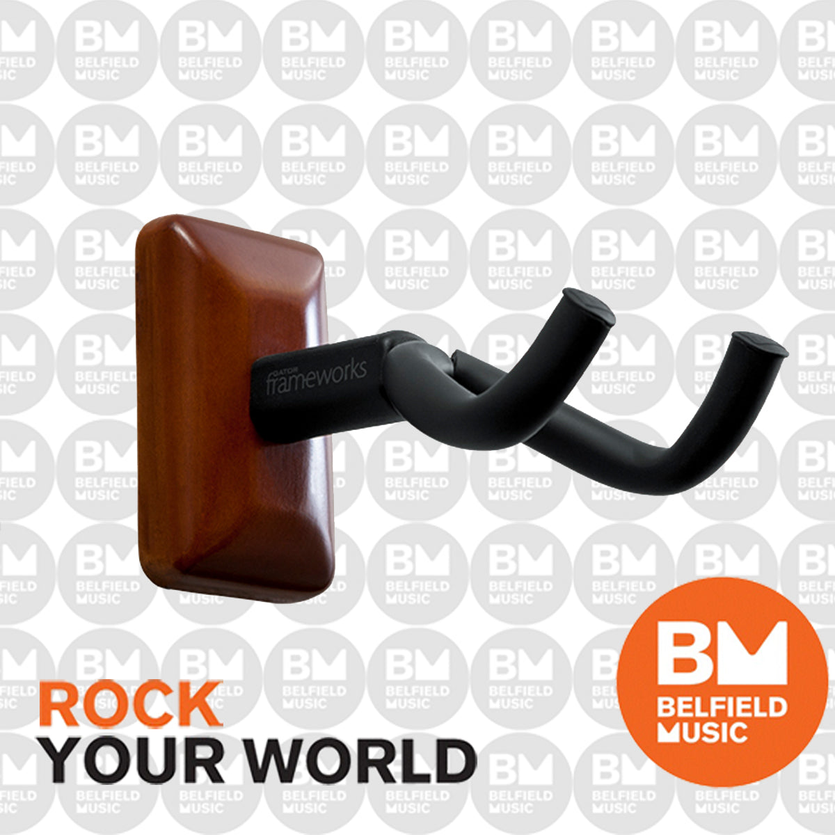 Gator Frameworks GFWGTRHNGRMHG Wall Mount Guitar Hanger Mahogany