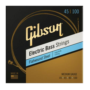 Gibson Flatwound Bass Guitar Strings Long Scale Medium 45-100 - SBG-FWLS12