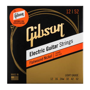 Gibson Flatwound Electric Guitar Strings Light 12-52 - SEG-FW12