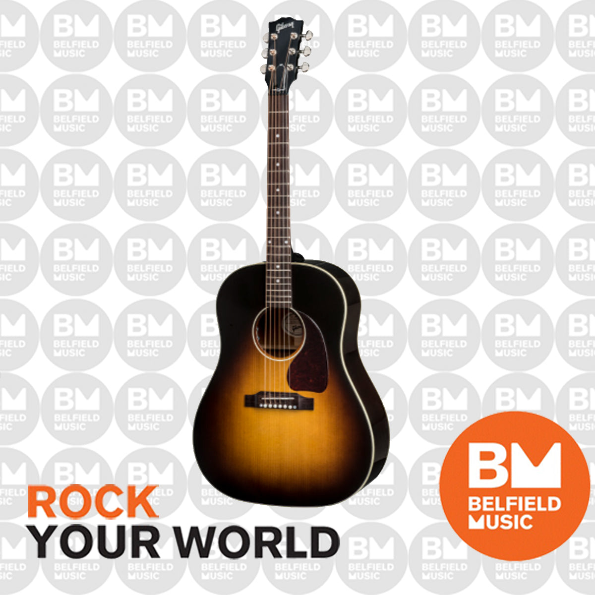 Gibson J 45 Standard Acoustic Guitar Vintage Sunburst w Pickup
