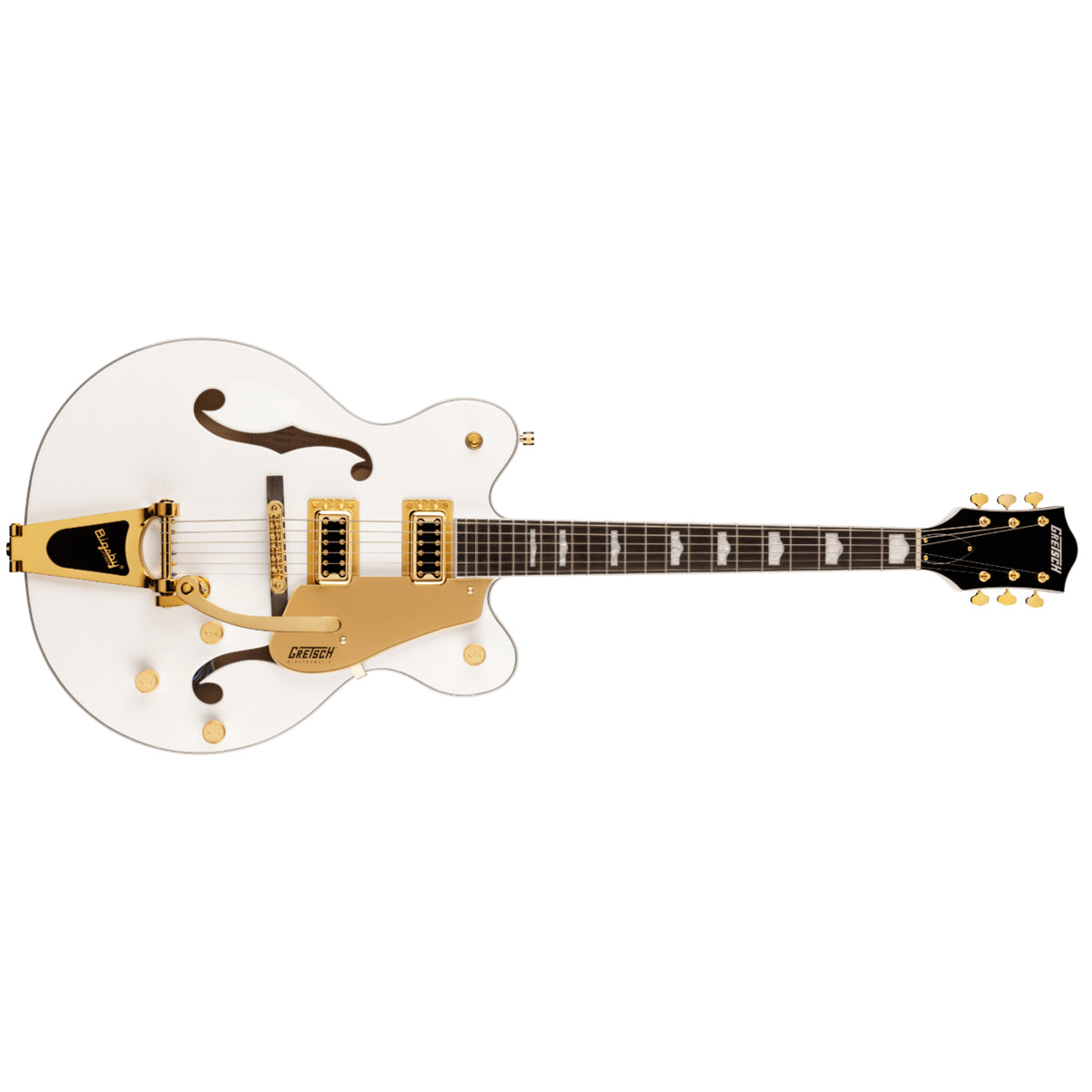 Gretsch G5422TG Electromatic Classic Hollow Body Double-Cut Electric Guitar Snowcrest White w/ Bigsby &amp; Gold Hardware - 2506217567