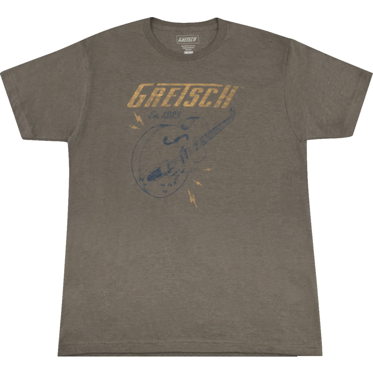 Gretsch Lightning Bolt T-Shirt Brown XL Extra Large - 9222657706