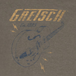 Gretsch Lightning Bolt T-Shirt Brown XL Extra Large - 9222657706