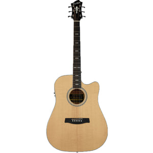 Hagstrom Siljan II Series Acoustic Guitar Dreadnought Natural w/ Pickup & Cutaway