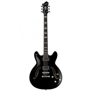 Hagstrom Viking Deluxe Electric Guitar Semi-Hollow Baritone Black w/ Hardcase