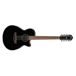 Ibanez AEG5012 Acoustic Guitar 12-String AEG Gloss Black w/ Pickup & Cutaway - AEG5012BKH