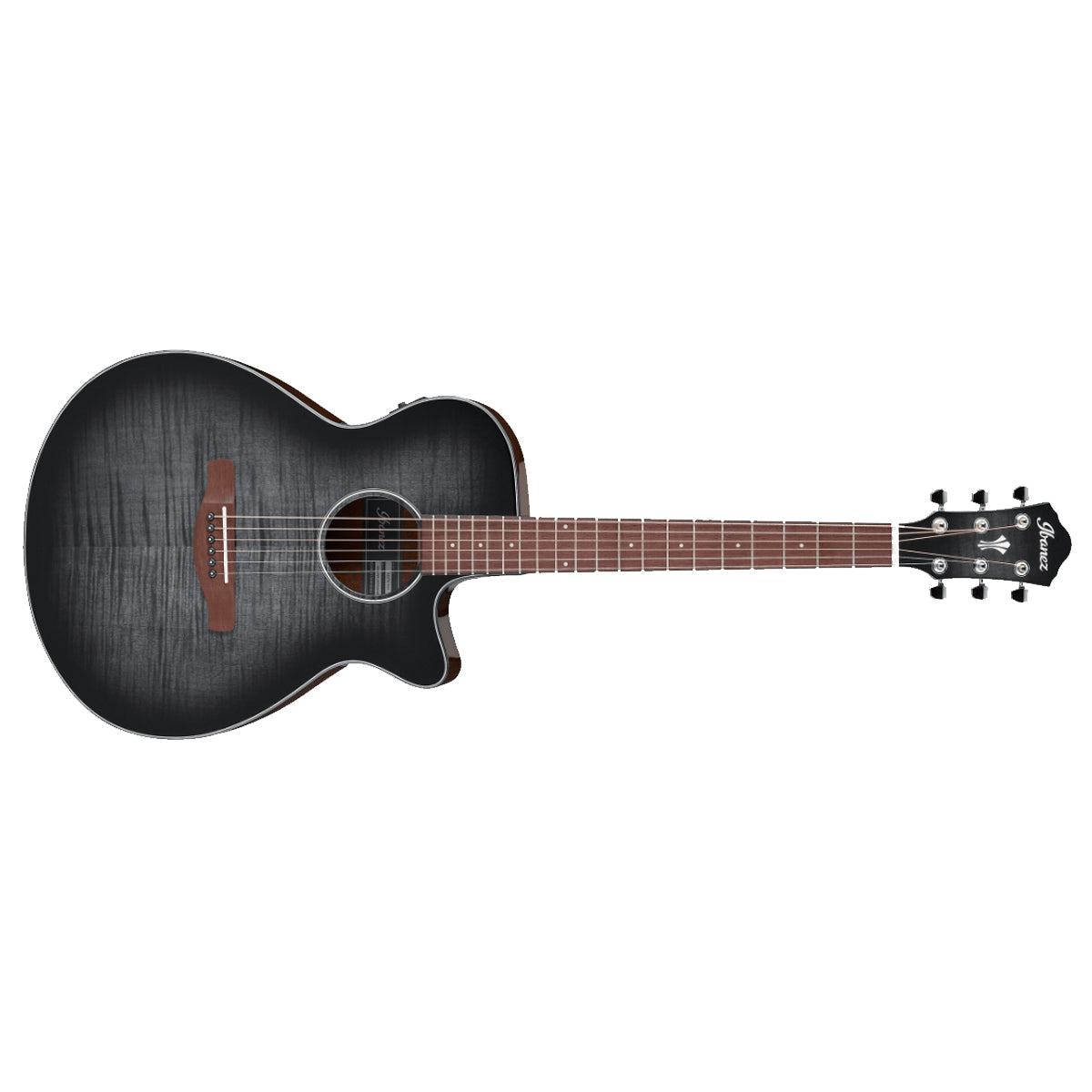Ibanez AEG70 Acoustic Guitar AEG Flame Maple Gloss Charcoal Burst w/ Pickup &amp; Cutaway - AEG70TCH