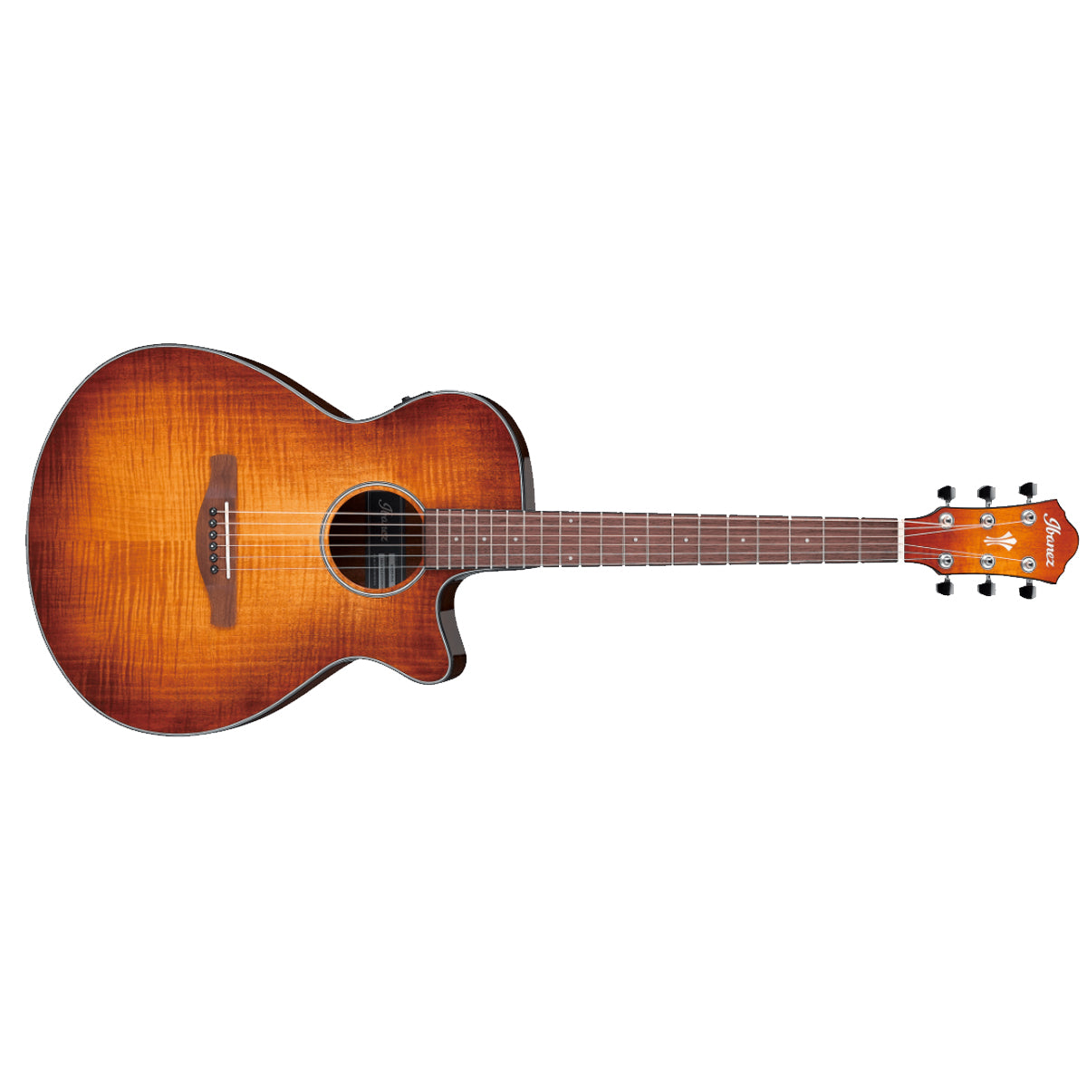 Ibanez AEG70 Acoustic Guitar AEG Flame Maple Gloss Vintage Violin w/ Pickup &amp; Cutaway - AEG70VVH