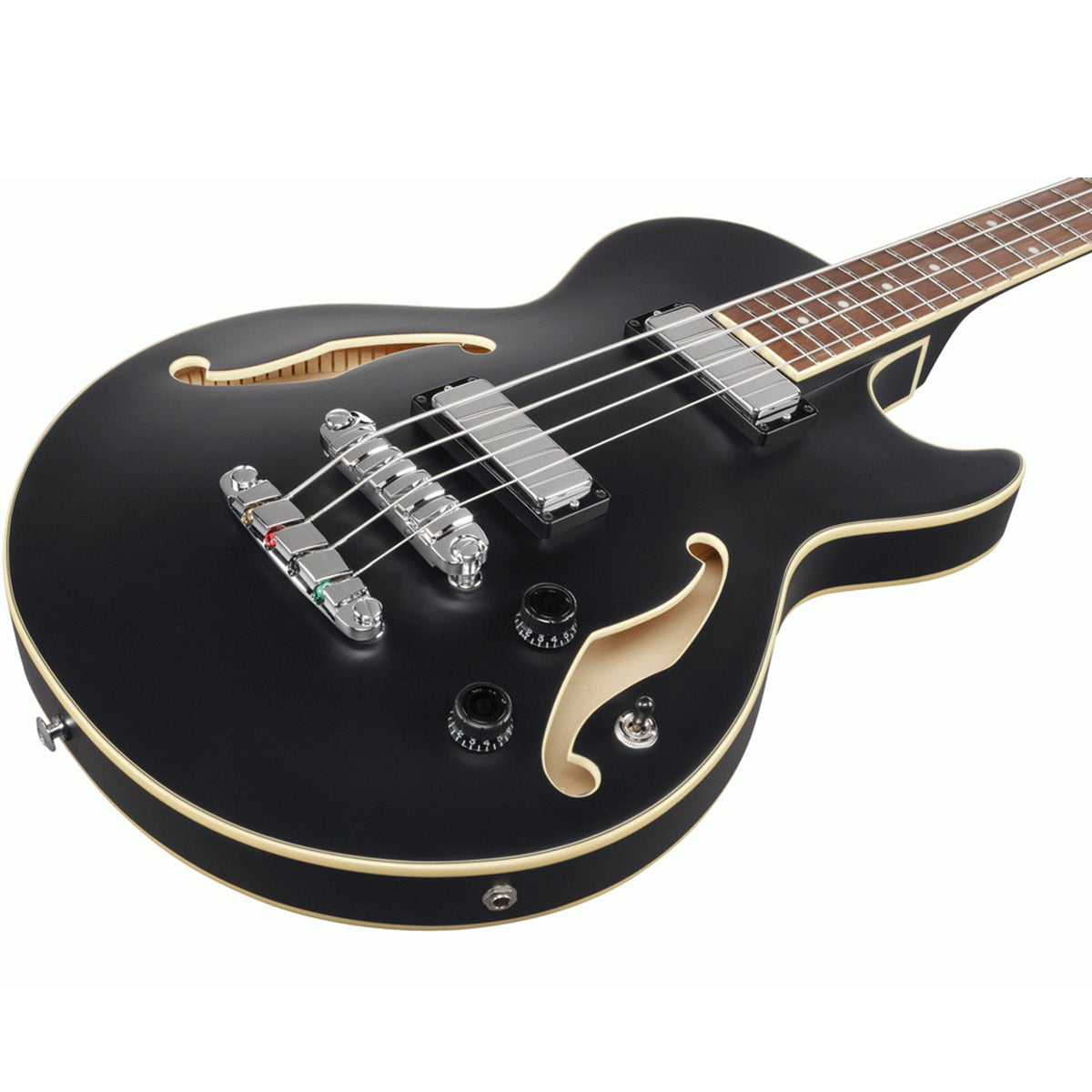 Ibanez AGB200 Artcore Electric Bass Guitar Hollow Body Black Flat