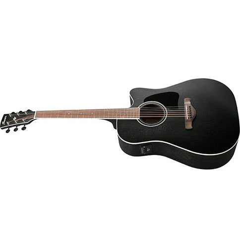 Ibanez AW84CE WK Artwood Acoustic Guitar Weathered Black Open Pore w/ Pickup &amp; Cutaway