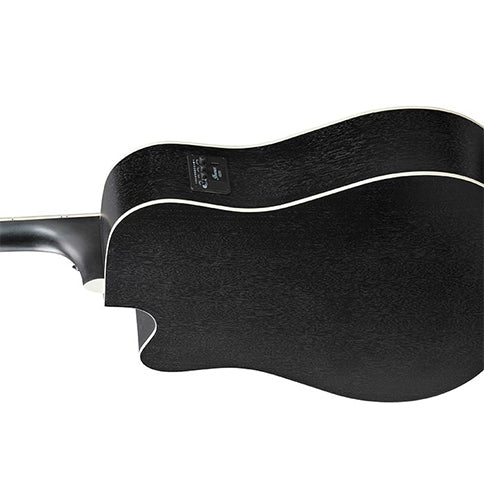 Ibanez AW84CE WK Artwood Acoustic Guitar Weathered Black Open Pore w/ Pickup & Cutaway