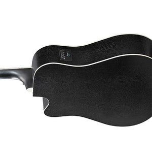Ibanez AW84CE WK Artwood Acoustic Guitar Weathered Black Open Pore w/ Pickup & Cutaway