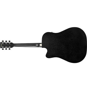 Ibanez AW84CE WK Artwood Acoustic Guitar Weathered Black Open Pore w/ Pickup & Cutaway