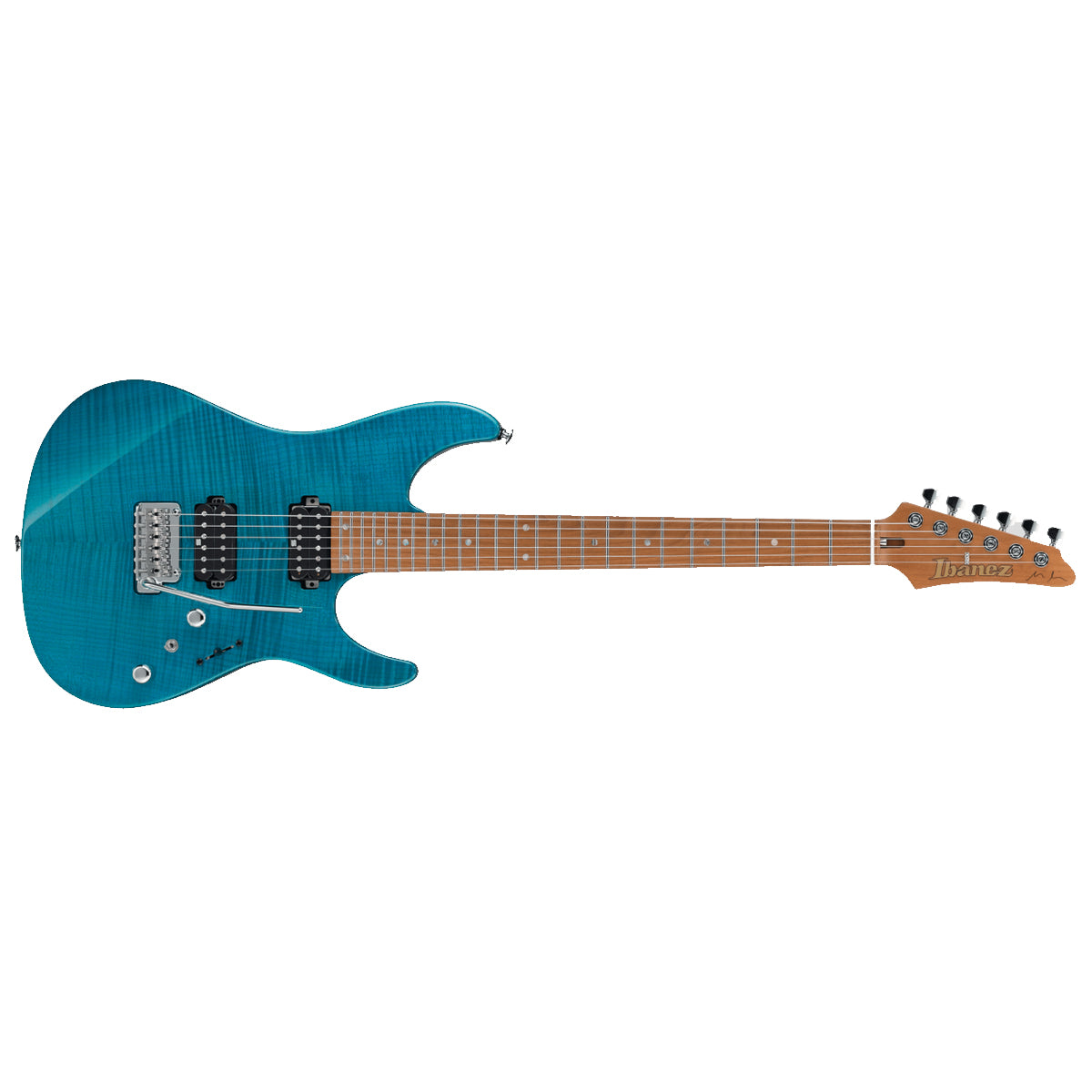 Ibanez MM1 Martin Miller Signature Electric Guitar Transparent Aqua Blue w/ Case