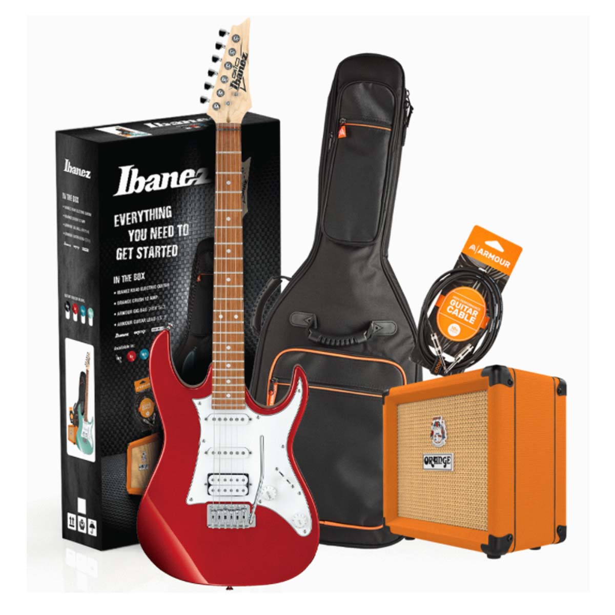 Ibanez RX40 Electric Guitar Pack Candy Apple Red w/ Orange Crush 12 Amp &amp; Bag &amp; Lead - GTPRX40CAPACK