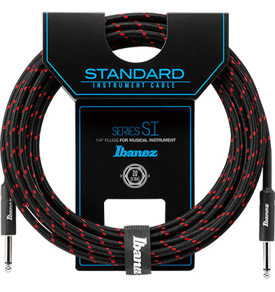 Ibanez SI20 BW Woven Guitar Cable 20ft Instrument Lead Black &amp; Wine