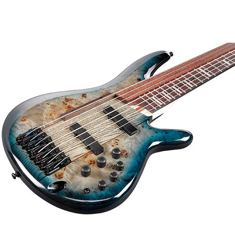 Ibanez SRAS7 RSG Ashula Hybrid 7-String Bass Guitar Cosmic Blue Starburst
