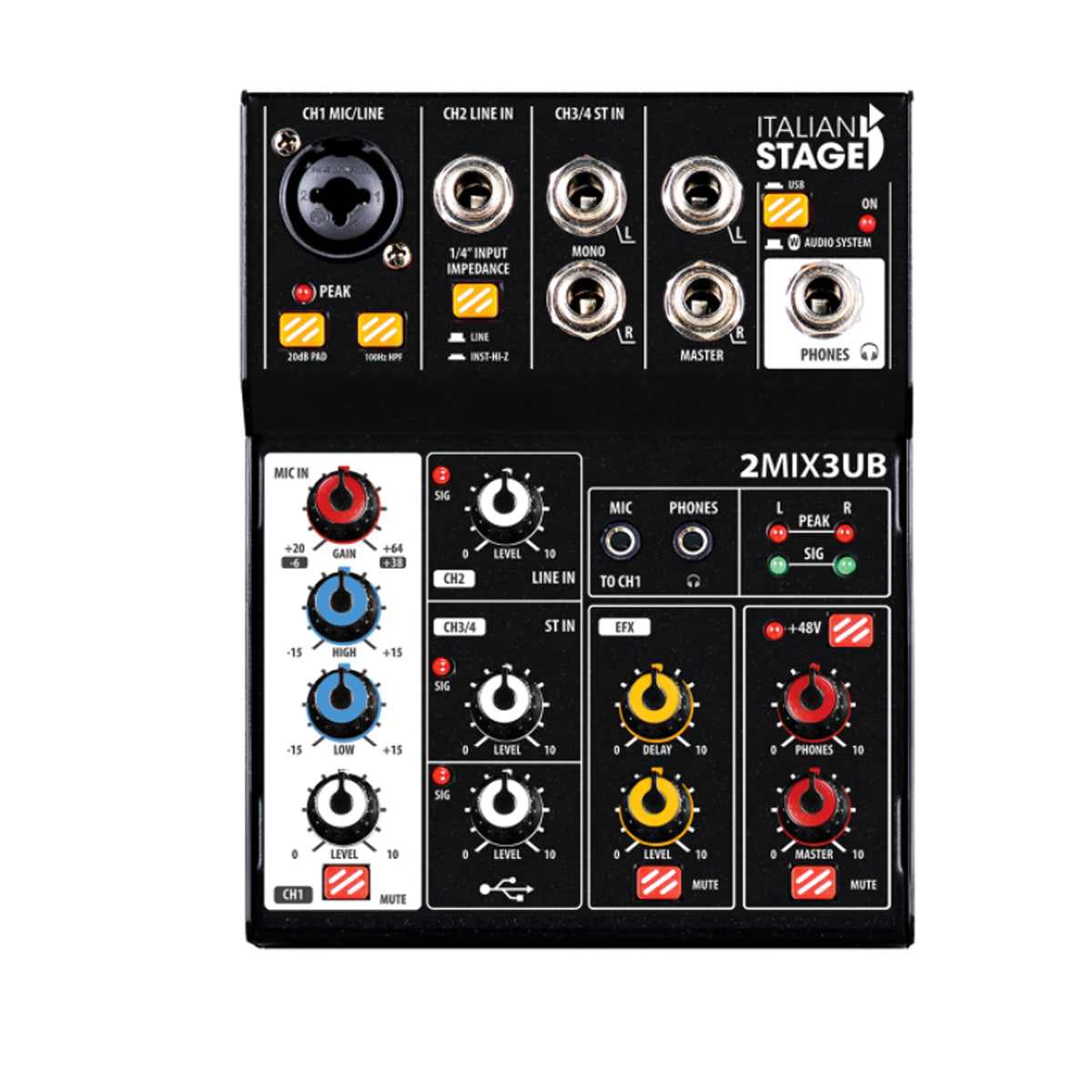 Italian Stage 2MIX3UB USB Stereo Mixer w/ Bluetooth