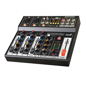 Italian Stage 2MIX4FXU USB Stereo Mixer 4-Ch w/ Media Player & Bluetooth