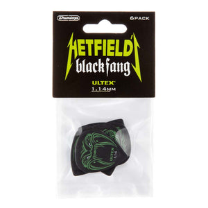 Jim Dunlop James Hetfield Signature Guitar Picks 1.14mm Ultex Black Fang (6 Pack) - JPBF14