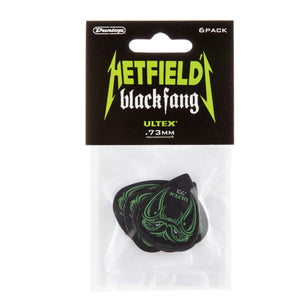 Jim Dunlop James Hetfield Signature Guitar Picks .73mm Ultex Black Fang (6 Pack) - JPBF73