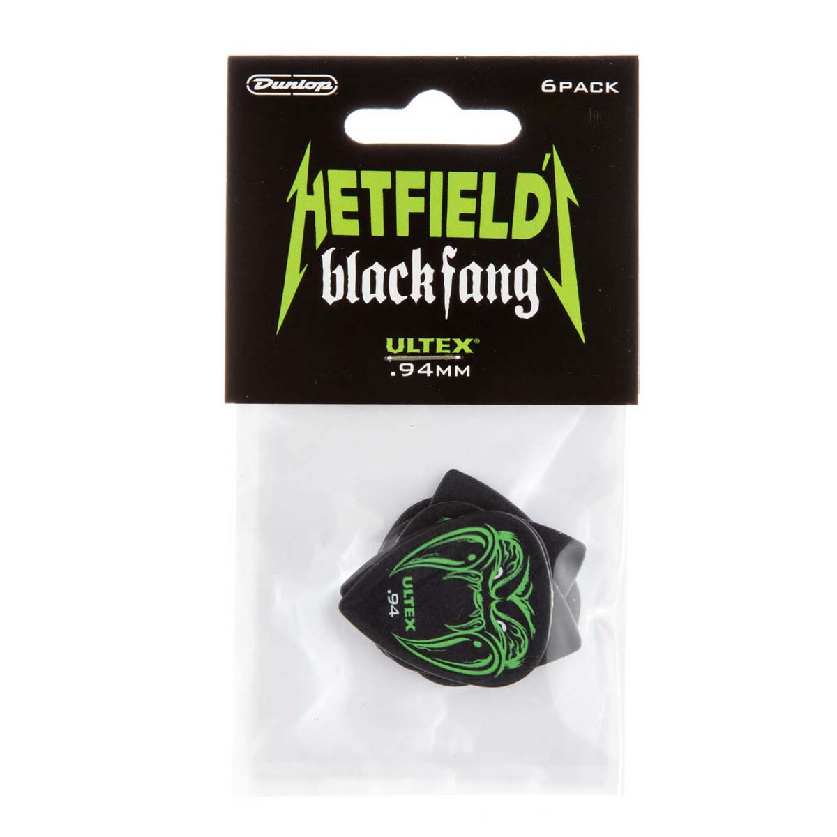 Jim Dunlop James Hetfield Signature Guitar Picks .94mm Ultex Black Fang (6 Pack) - JPBF94