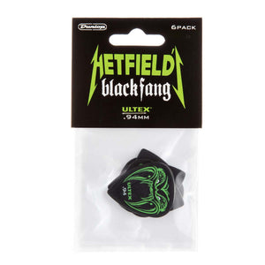Jim Dunlop James Hetfield Signature Guitar Picks .94mm Ultex Black Fang (6 Pack) - JPBF94