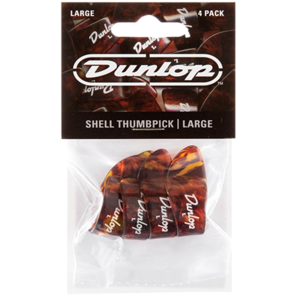 Jim Dunlop Large Shell Guitar Thumbpicks Players Pack (4 Picks) - JPTPLS