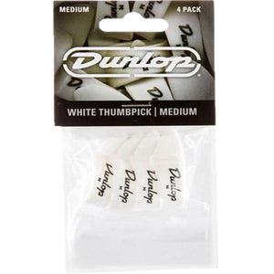 Jim Dunlop JPTPMW Medium White Thumbpicks Players Pack (4 Picks)