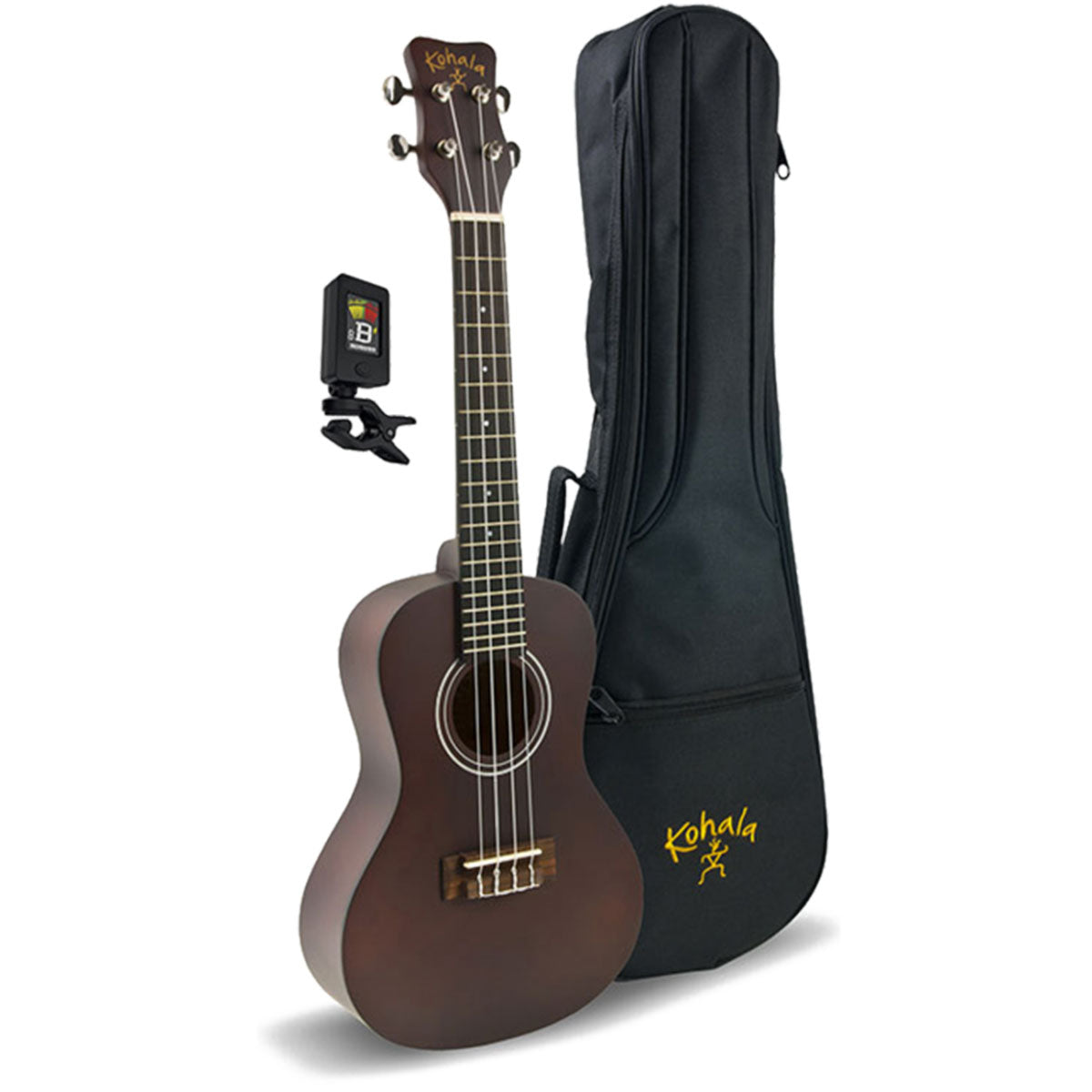 Kohala Concert Players Ukulele Pack Natural Satin w/ Uke, Bag & Tuner