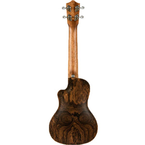 Lanikai Figured Bocote Thinbody Concert Ukulele Natural Satin Uke w/ Pickup & Deluxe Gig Bag