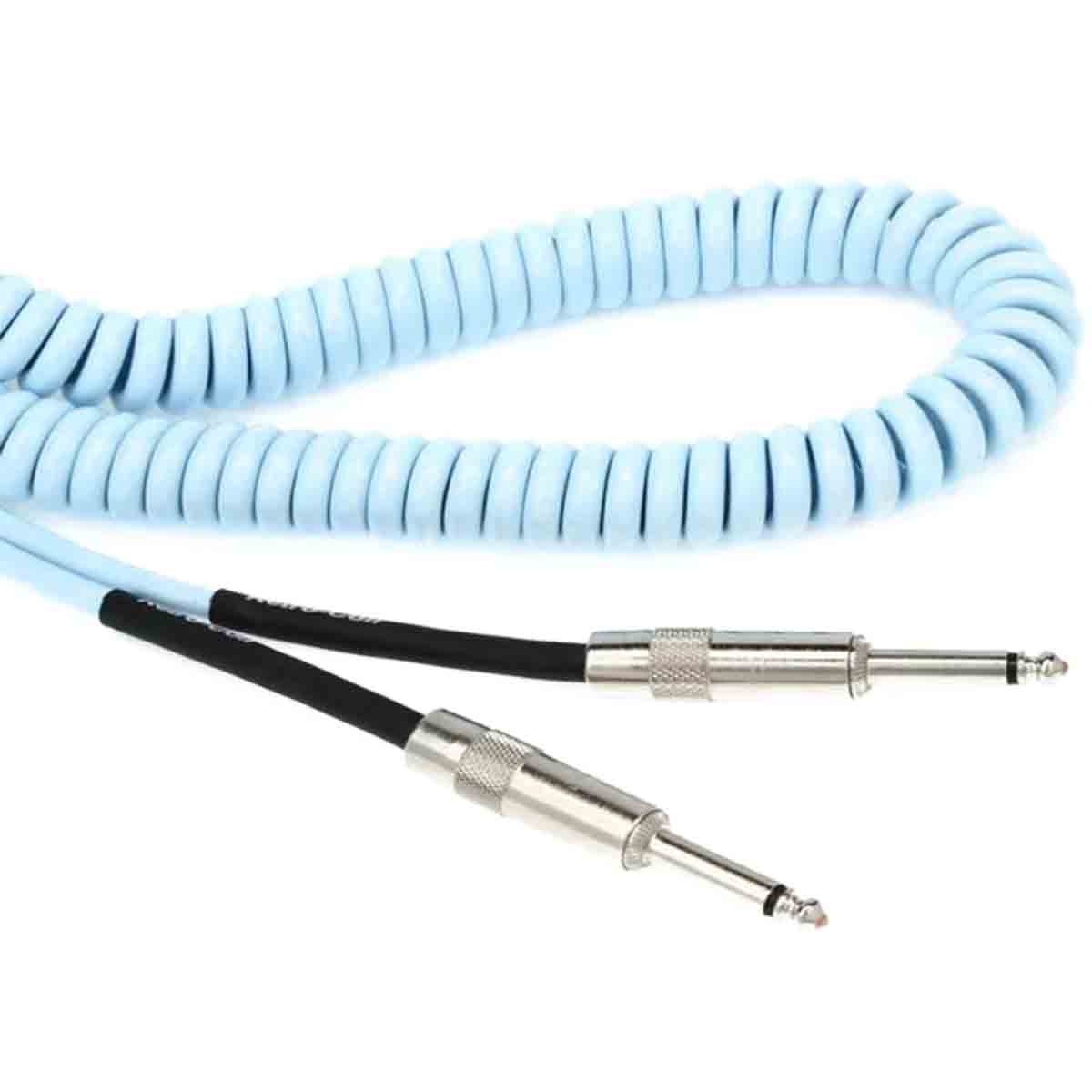 Lava Cable Retro Coil Instrument Lead 20ft Straight to Straight Blue