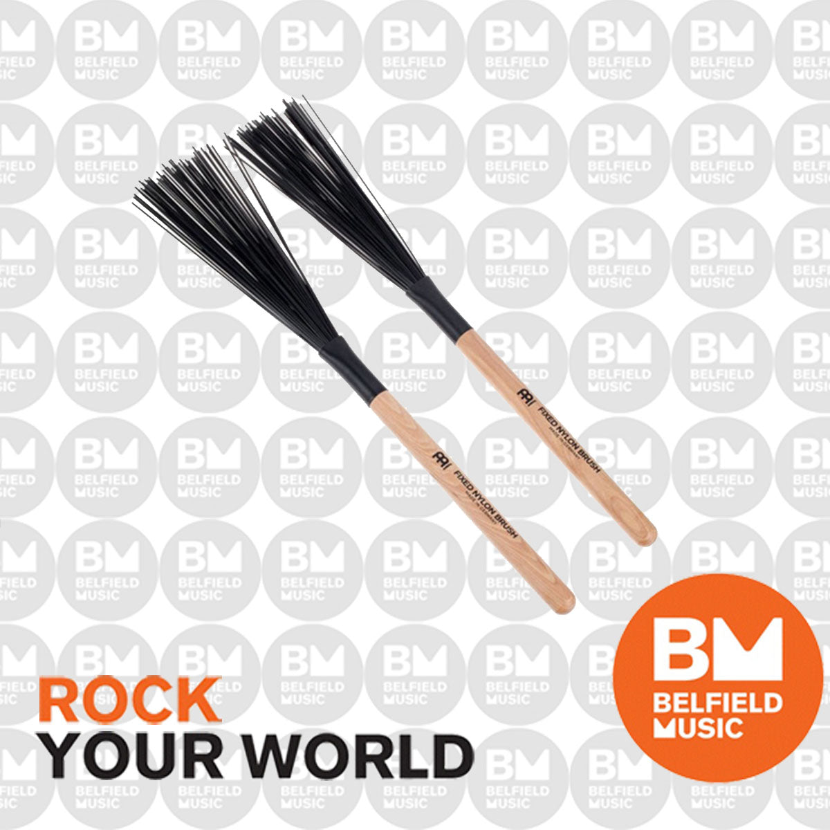 Spazzola Meinl Fixed Nylon - Per Cajon E Batteria, Setole Morbide, Manico In Legno - Foto 2