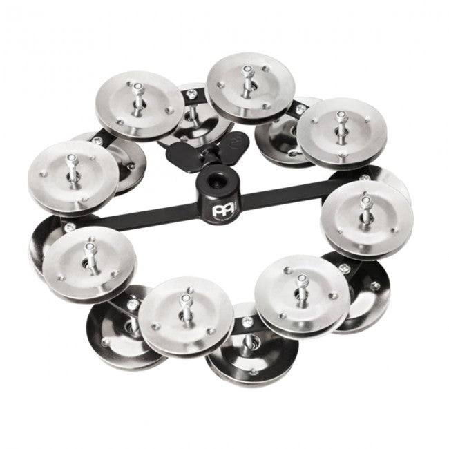 Meinl HTHH2BK Hi-Hat Tambourine Black w/ Double Row Stainless Steel Jingles