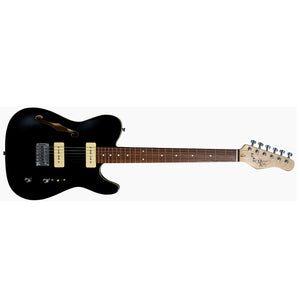 Michael Kelly 1950s Series 59 Thinline Electric Guitar Gloss Black - MK59FGBJRC