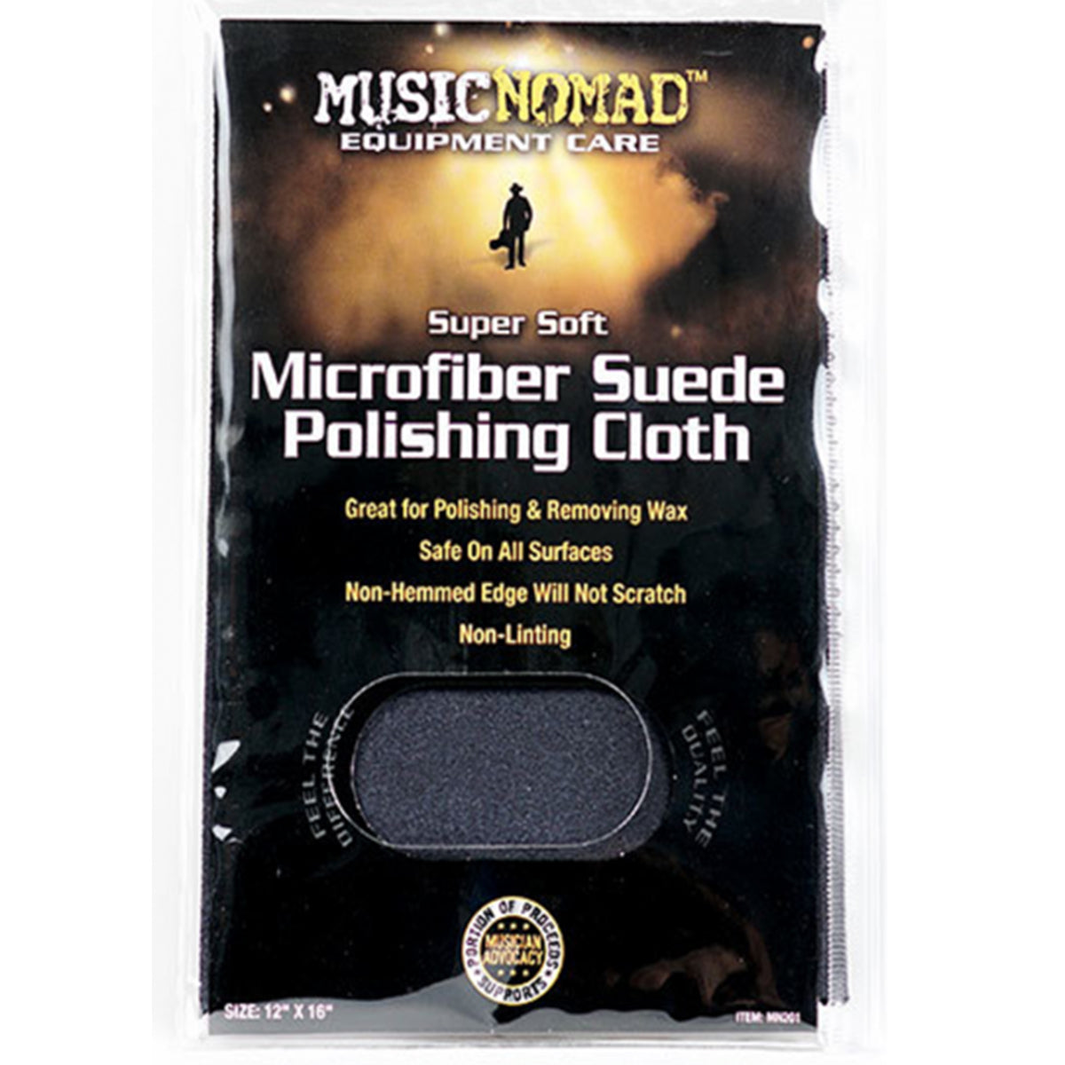 Music Nomad MN201 Microfiber Suede Polishing Cloth 12x16inch