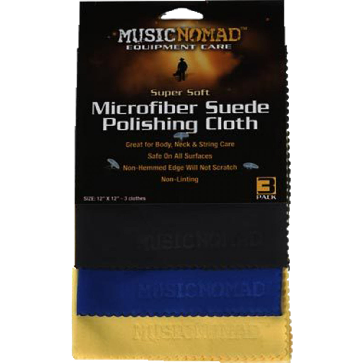 Music Nomad MN203 Super Soft Microfiber Suede Polishing Cloth - 3 Pack
