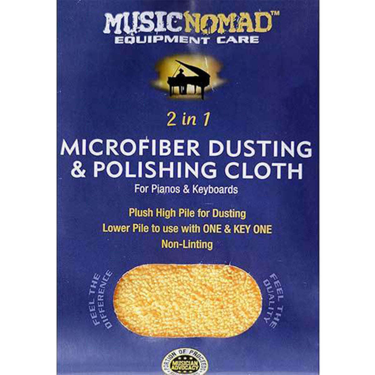 Music Nomad MN230 Piano/Keyboard Microfiber Dusting &amp; Polishing Cloth 12x12inch
