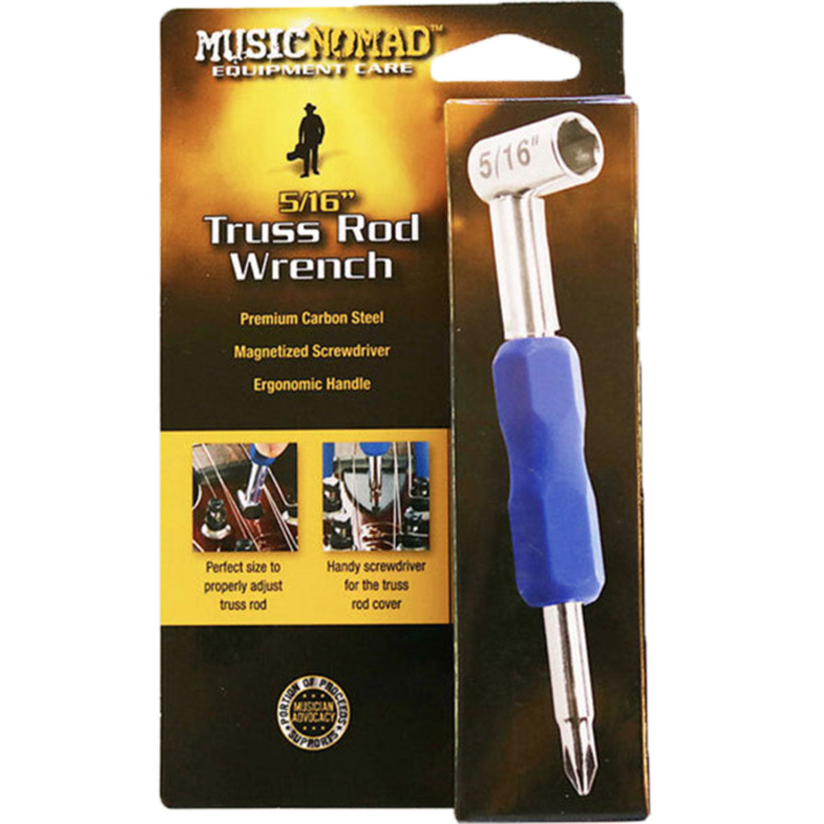 Music Nomad MN232 Premium 5/16inch Truss Rod Wrench w/ Magnetized Screwdriver