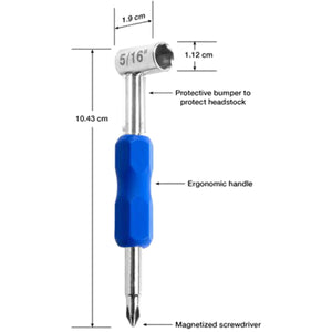 Music Nomad MN232 Premium 5/16inch Truss Rod Wrench w/ Magnetized Screwdriver