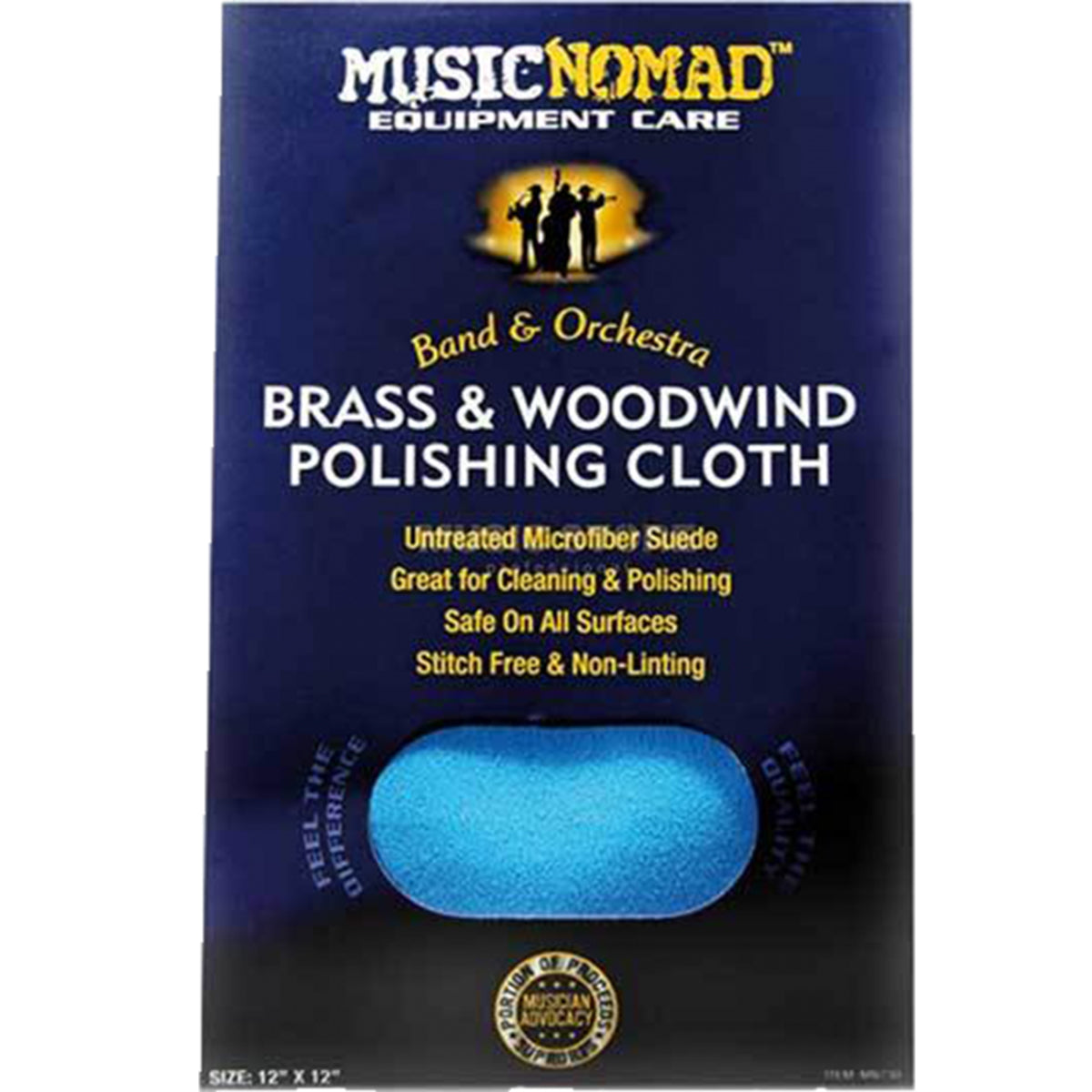 Music Nomad MN730 Brass &amp; Woodwind Untreated Polishing Cloth 12x12inch