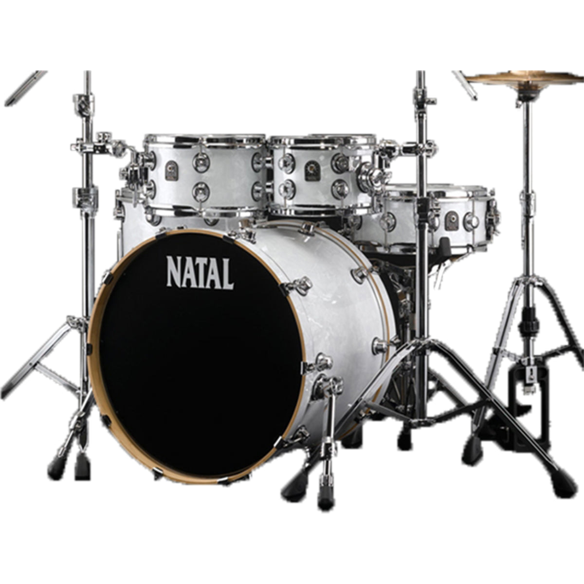 Natal Ash Drum Kit White Swirl (12 Tom, 16 Floor, 22x20 Bass 14 Snare)
