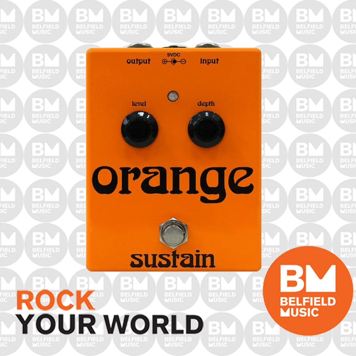 Orange Sustain Effects Pedal
