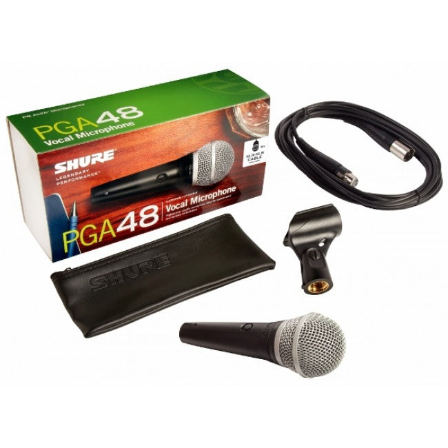 Shure PGA48 Wired Microphone Handheld Mic Vocal w/ XLR-XLR Cable