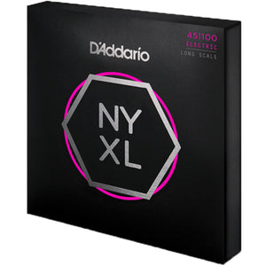 D'Addario NYXL45100 Bass Guitar Strings Nickel Wound Long Scale 45-100 Regular Light