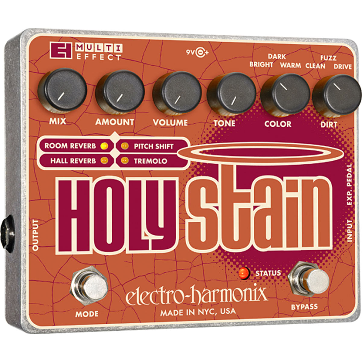 Electro-Harmonix EHX Holy Stain Distortion Reverb Pitch Tremolo Multi-Effects Pedal