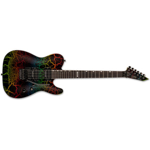 ESP LTD ECLIPSE 87 FR Electric Guitar Rainbow Crackle w/ Duncans & Floyd Rose - 1987 REISSUE